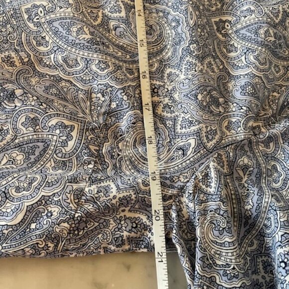 TALBOTS Blue Paisley Long Sleeve Button Front Cotton Shirt - Picture 14 of 15